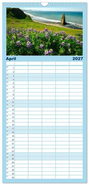 Produktbild: Familienplaner 2027 - Kraftplatz Wilde K&uuml;sten mit 5 Spalten (Wandkalender, 21 x 45 cm) CALVENDO