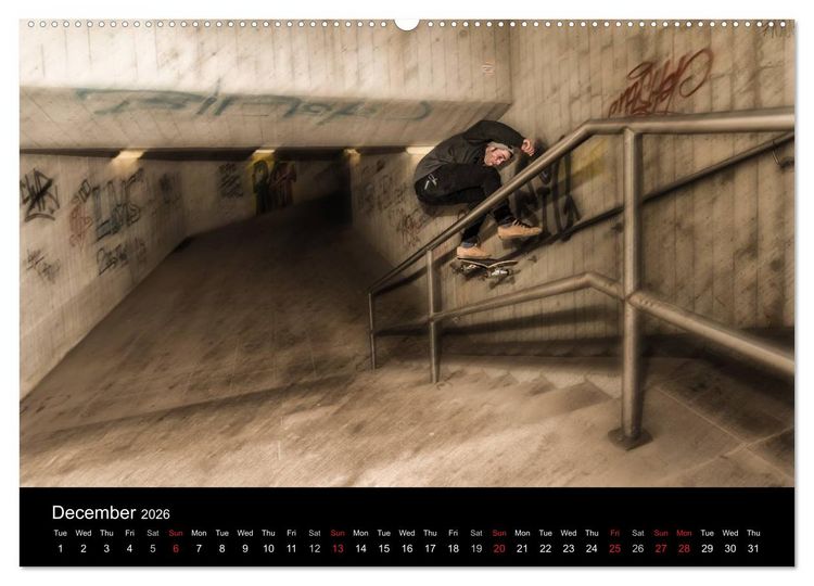 Produktbild: Skateboard - Street only (High Quality Premium Wall Calendar 2026 DIN A2 landscape),CALVENDO 12 Month Wall Calendar