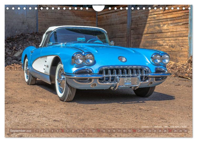 Produktbild: Corvette Oldtimer 2026 (Wandkalender 2026 DIN A4 quer), CALVENDO Monatskalender