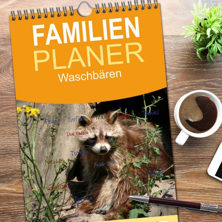 Produktbild: Familienplaner 2026 - Waschb&auml;ren mit 5 Spalten (Wandkalender, 21 x 45 cm) CALVENDO