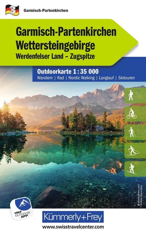 Produktbild: K&uuml;mmerly+Frey Outdoorkarte Deutschland 3 Garmisch-Partenkirchen, Wettersteingebirge 1:35.000