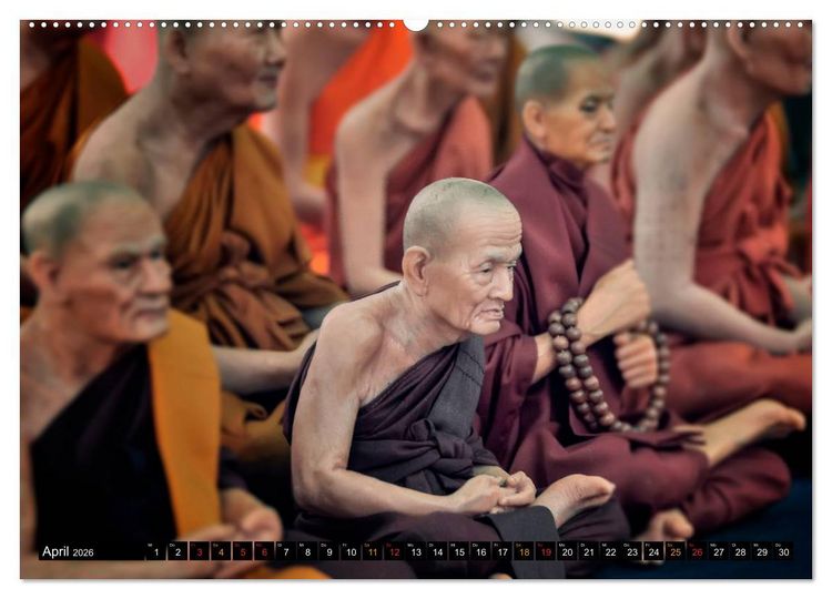 Produktbild: Buddhistische M&ouml;nche - das Leben f&uuml;r Buddha (hochwertiger Premium Wandkalender 2026 DIN A2 quer), Kunstdruck in Hochglanz