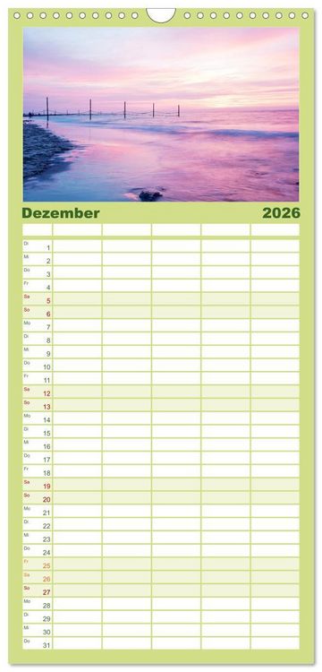Produktbild: Familienplaner 2026 - Wangerooge &ndash; Eine Perle in der Nordsee. mit 5 Spalten (Wandkalender, 21 x 45 cm) CALVENDO