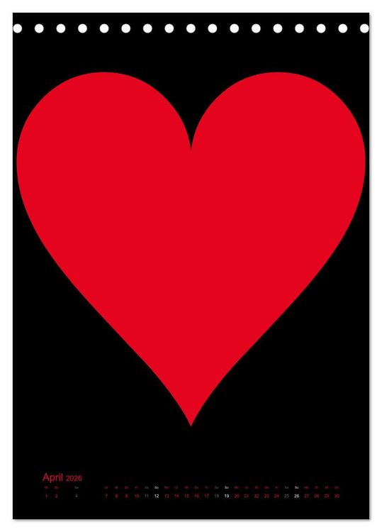 Produktbild: Foto- und Bastelkalender &bdquo;LIEBE&ldquo; in der Farbe Schwarz (Tischkalender 2026 DIN A5 hoch), CALVENDO Monatskalender