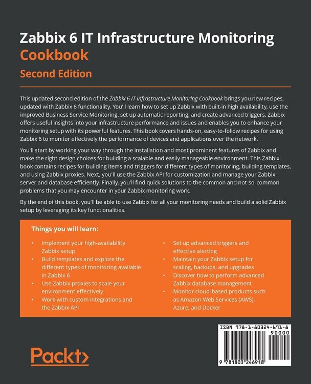 Produktbild: Zabbix 6 IT Infrastructure Monitoring Cookbook - Second Edition