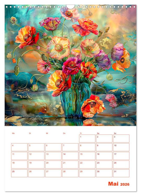 Produktbild: Blumenglanz (Wandkalender 2026 DIN A3 hoch), CALVENDO Monatskalender
