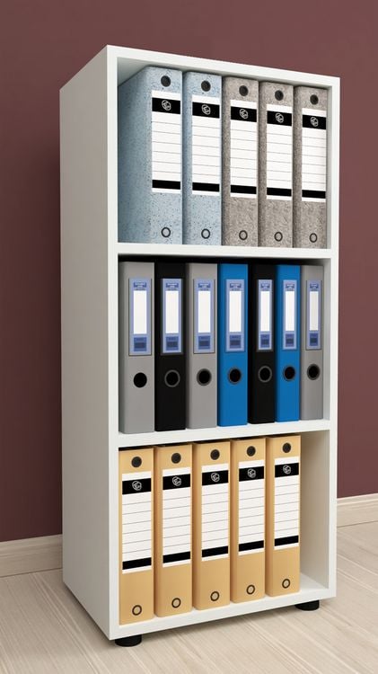 Produktbild: Holz B&uuml;ro Regal B&uuml;cher Ordner Aktenregal Ulas 3f
