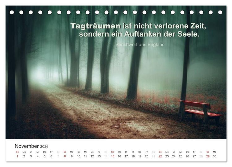 Produktbild: Zauberhafte Spr&uuml;che - Bunte Seelenbl&uuml;ten (Tischkalender 2026 DIN A5 quer), CALVENDO Monatskalender