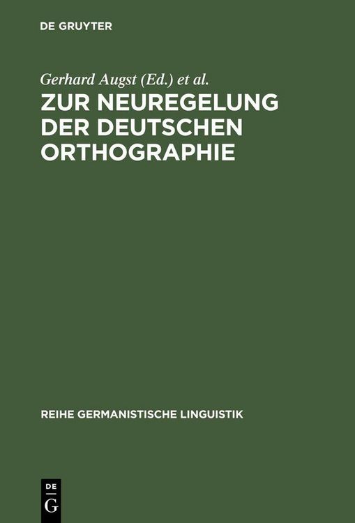 Produktbild: Zur Neuregelung der deutschen Orthographie