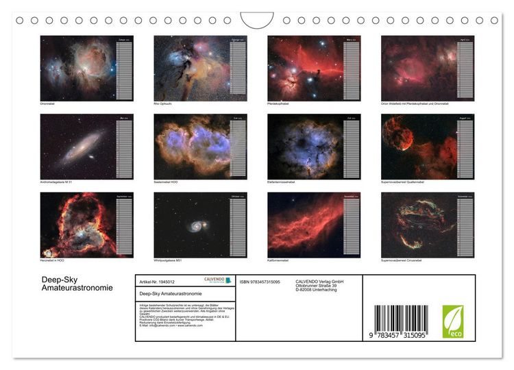 Produktbild: Deep-Sky Amateurastronomie (Wandkalender 2026 DIN A4 quer), CALVENDO Monatskalender