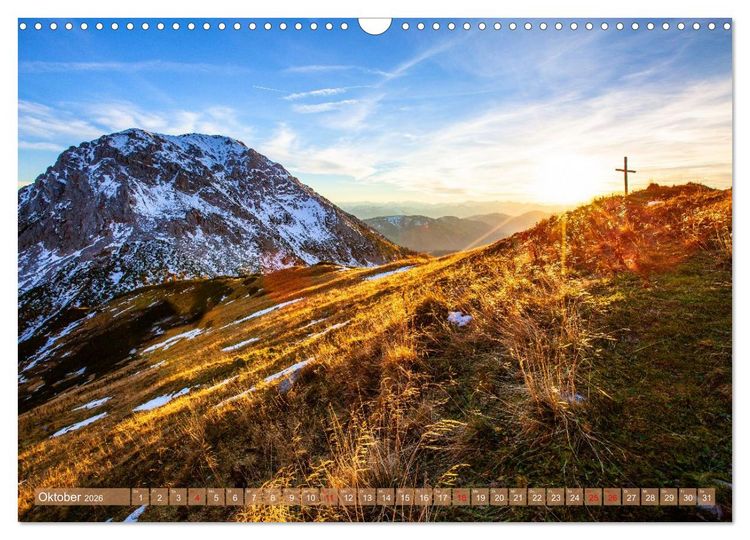 Produktbild: Gipfelkreuze im Sonnenlicht (Wandkalender 2026 DIN A3 quer), CALVENDO Monatskalender