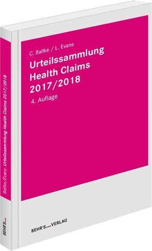 Produktbild: Urteilssammlung Health-Claims 2017/2018