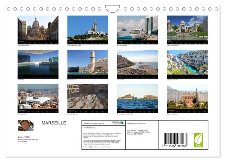 Produktbild: MARSEILLE (Calendrier mural 2026 DIN A4 vertical), CALVENDO calendrier mensuel
