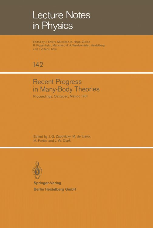 Produktbild: Recent Progress in Many-Body Theories