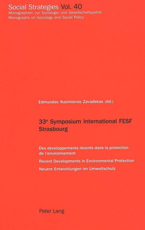 Produktbild: 33 e Symposium International FESF Strasbourg