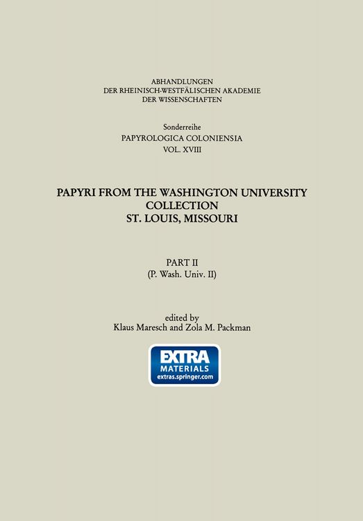 Produktbild: Papyri from the Washington University Collection St. Louis, Missouri