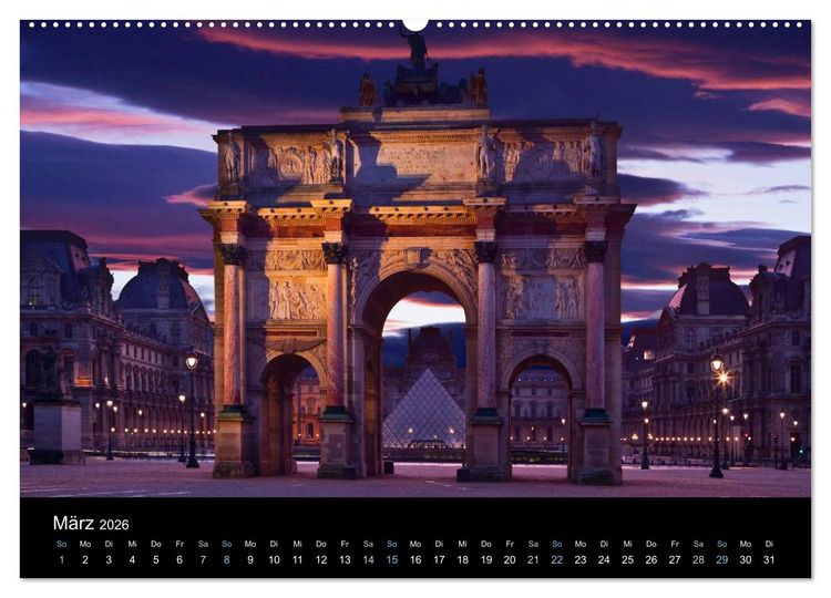 Produktbild: Paris bei Nacht 2026 (hochwertiger Premium Wandkalender 2026 DIN A2 quer), Kunstdruck in Hochglanz
