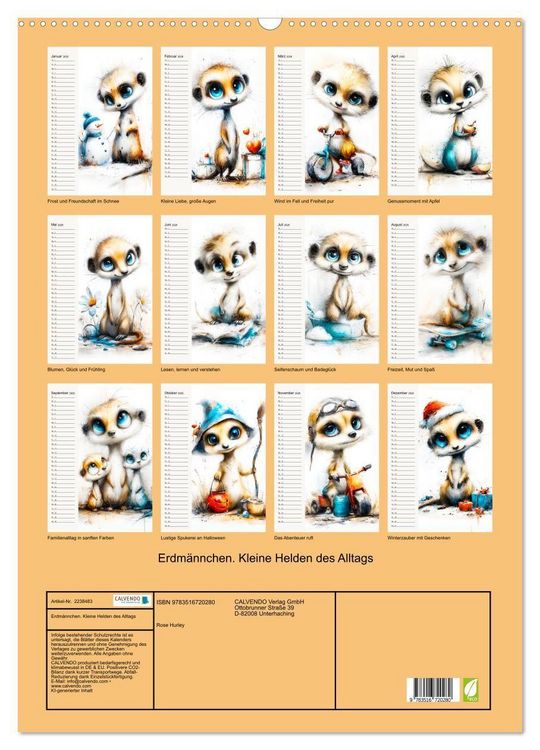 Produktbild: Erdm&auml;nnchen. Kleine Helden des Alltags (Wandkalender 2026 DIN A2 hoch), CALVENDO Monatskalender