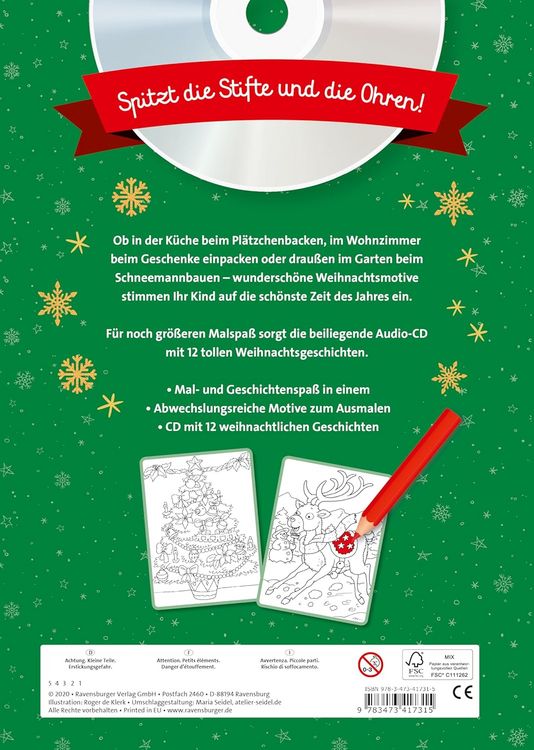 Produktbild: H&ouml;ren und Malen: Weihnachten mit Geschichten-CD
