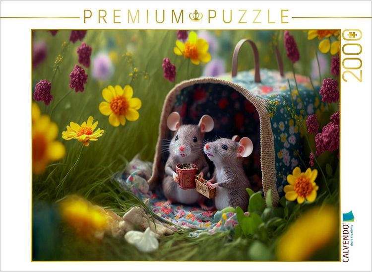 Produktbild: CALVENDO Puzzle Picknick im Gr&uuml;nen | 2000 Teile Lege-Gr&ouml;&szlig;e 90x67cm Foto-Puzzle f&uuml;r gl&uuml;ckliche Stunden