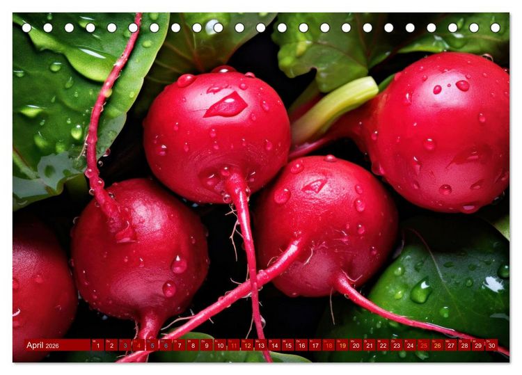 Produktbild: ROT - Gem&uuml;se und Obst - Voller Power (Tischkalender 2026 DIN A5 quer), CALVENDO Monatskalender