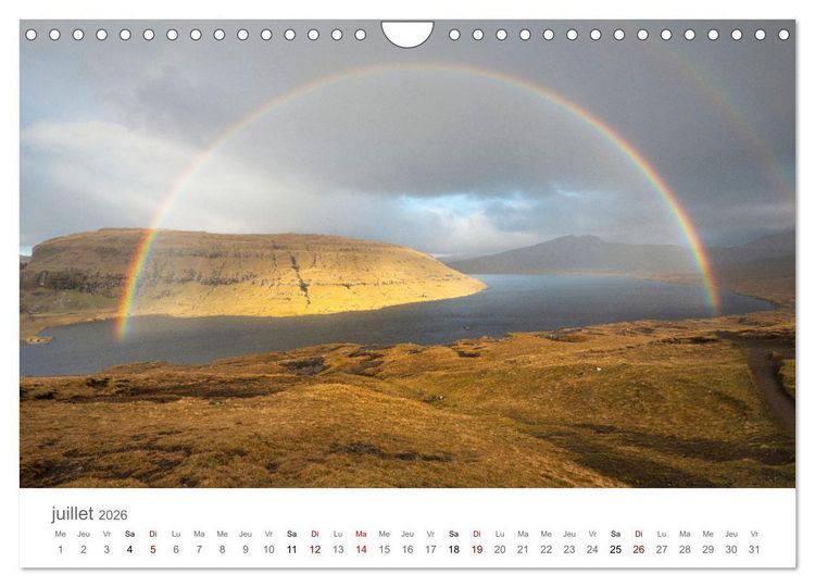 Produktbild: Lumi&egrave;res d'automne aux &icirc;les F&eacute;ro&eacute; (Calendrier mural 2026 DIN A4 vertical), CALVENDO calendrier mensuel