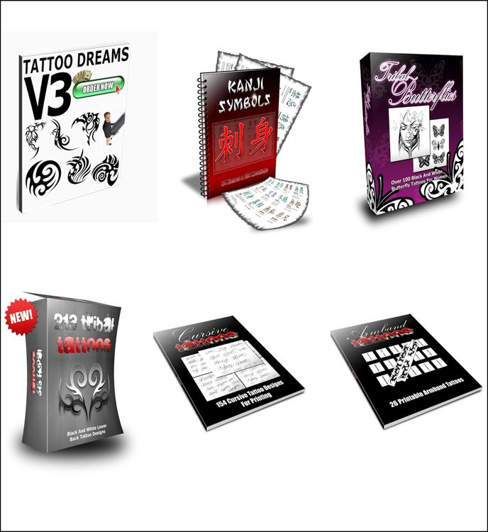 Produktbild: Tribal Tattoos Paket. 6 eBooks Tribal Tattoo Design Vorlagen.