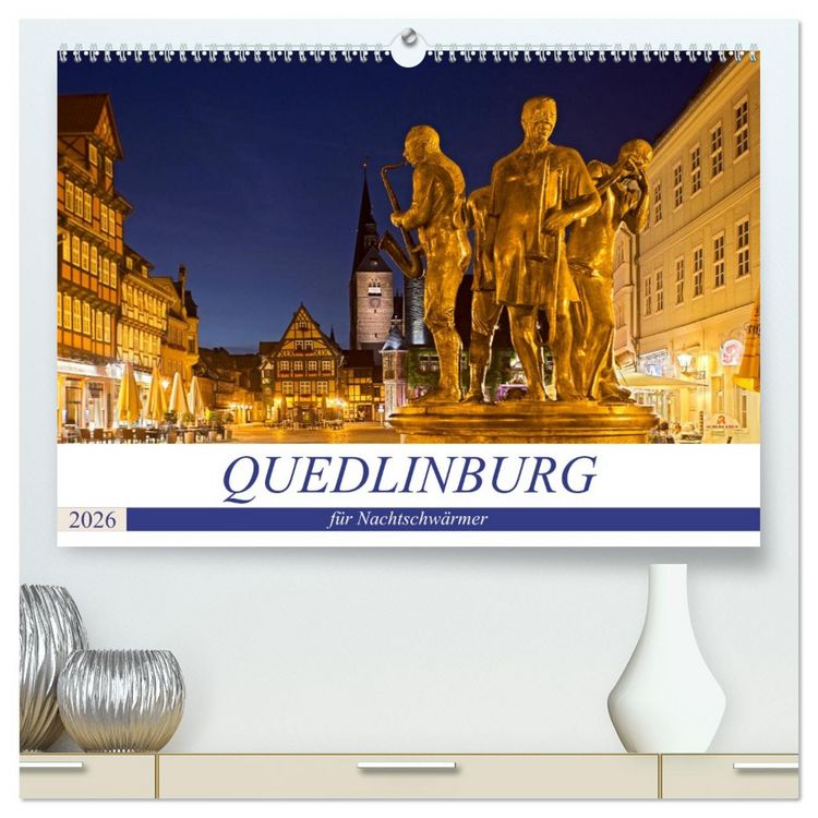 Produktbild: QUEDLINBURG F&Uuml;R NACHTSCHW&Auml;RMER (hochwertiger Premium Wandkalender 2026 DIN A2 quer), Kunstdruck in Hochglanz