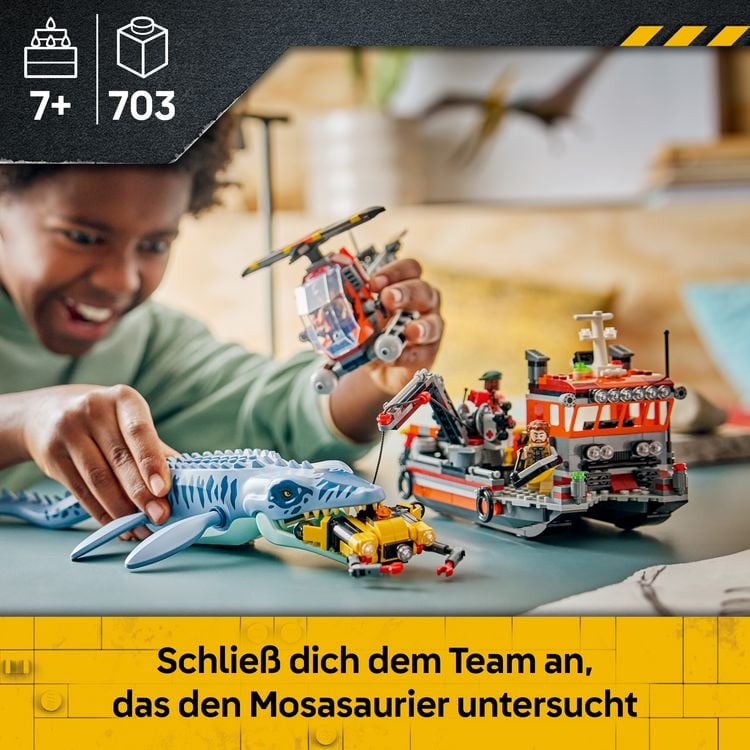 Produktbild: LEGO Jurassic World 77983 Mosasaurier-Angriff auf das Boot, Bauspielzeug f&uuml;r Kinder ab 7 Jahren