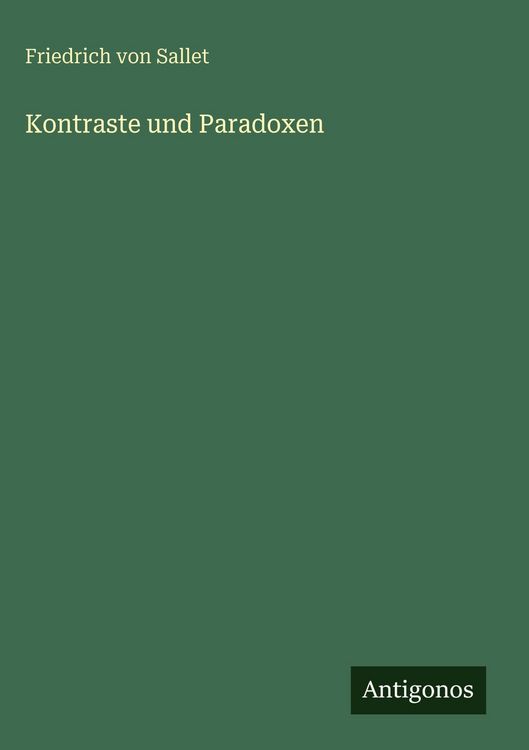 Produktbild: Kontraste und Paradoxen