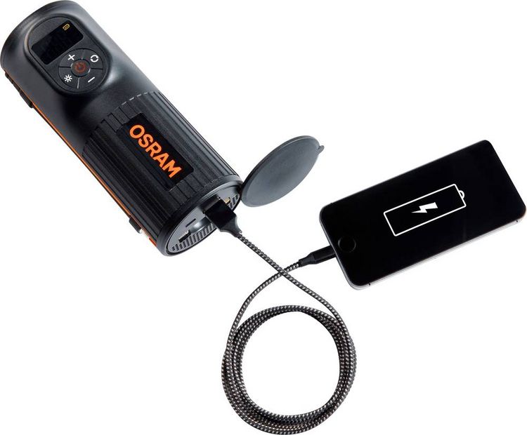 Produktbild: Osram Automotive OTIR2000 Kompressor TYREinflate 2000 8.3 bar Aufbewahrungs-Box/-Tasche, Digitales Display, mit Arbeitslampe