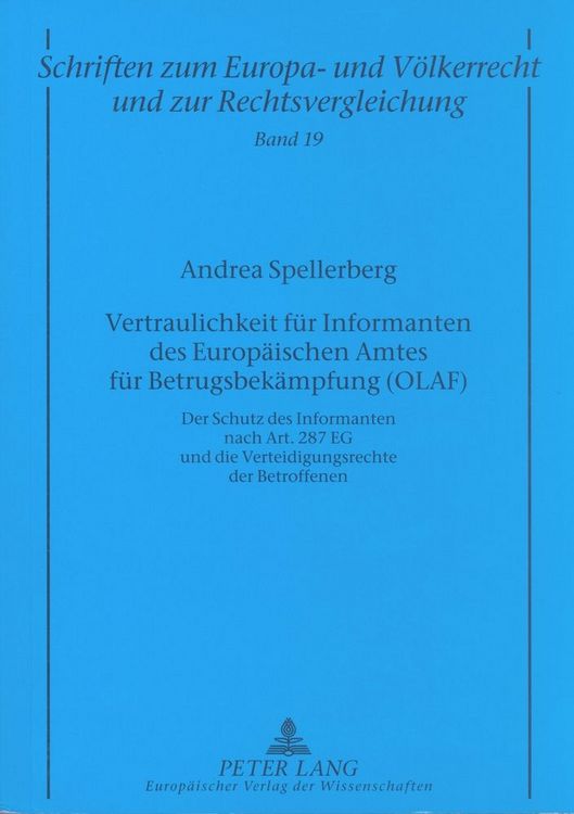 Produktbild: Vertraulichkeit f&uuml;r Informanten des Europ&auml;ischen Amtes f&uuml;r Betrugsbek&auml;mpfung (OLAF)