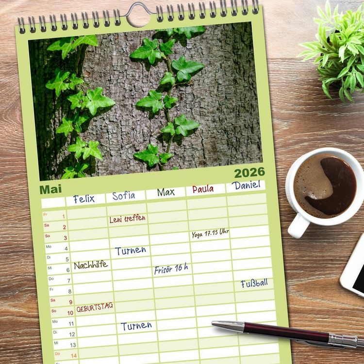 Produktbild: Familienplaner 2026 - Auw&auml;lder bei Enns mit 5 Spalten (Wandkalender, 21 x 45 cm) CALVENDO