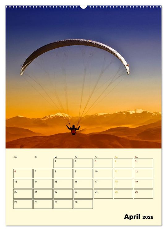 Produktbild: Paragliding - extrem aufregend (Wandkalender 2026 DIN A2 hoch), CALVENDO Monatskalender