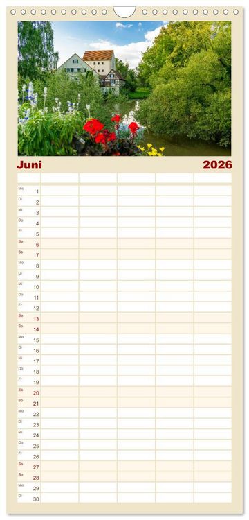 Produktbild: Familienplaner 2026 - Ein Spaziergang durch Feuchtwangen mit 5 Spalten (Wandkalender, 21 x 45 cm) CALVENDO