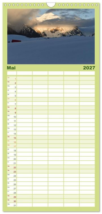 Produktbild: Familienplaner 2027 - Berge des Karakorum mit 5 Spalten (Wandkalender, 21 x 45 cm) CALVENDO