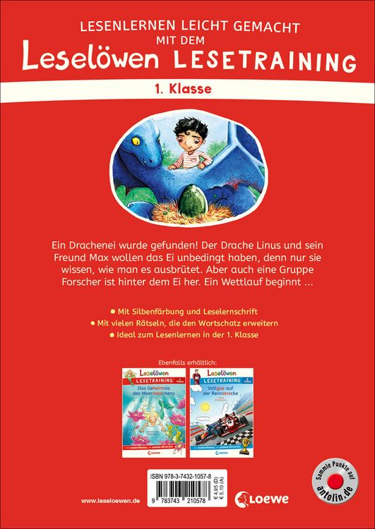 Produktbild: Lesel&ouml;wen Lesetraining 1. Klasse - Das geheimnisvolle Drachenei