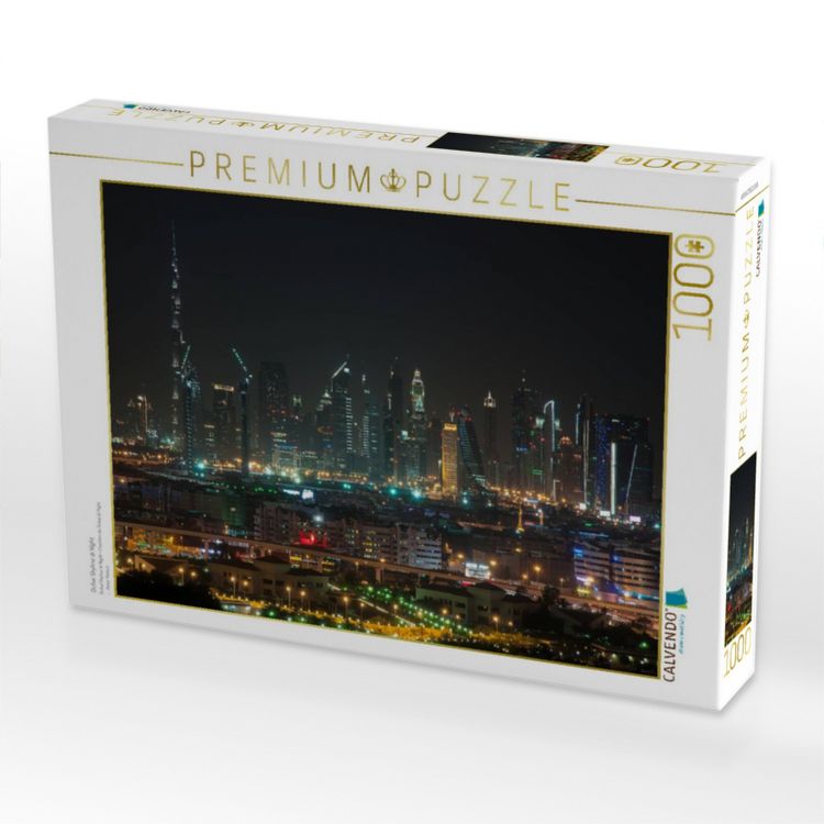 Produktbild: CALVENDO Puzzle Dubai Skyline @ Night | 1000 Teile Lege-Gr&ouml;&szlig;e 64x48cm Foto-Puzzle f&uuml;r gl&uuml;ckliche Stunden