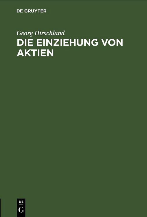 Produktbild: Die Einziehung von Aktien
