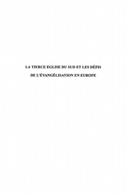 Produktbild: La tierce eglise du sud et les defis de l'evangelisation en
