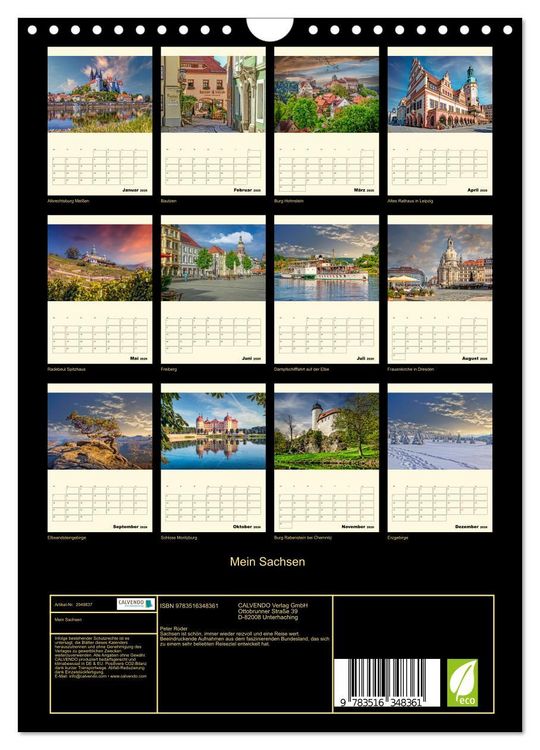 Produktbild: Mein Sachsen (Wandkalender 2026 DIN A4 hoch), CALVENDO Monatskalender
