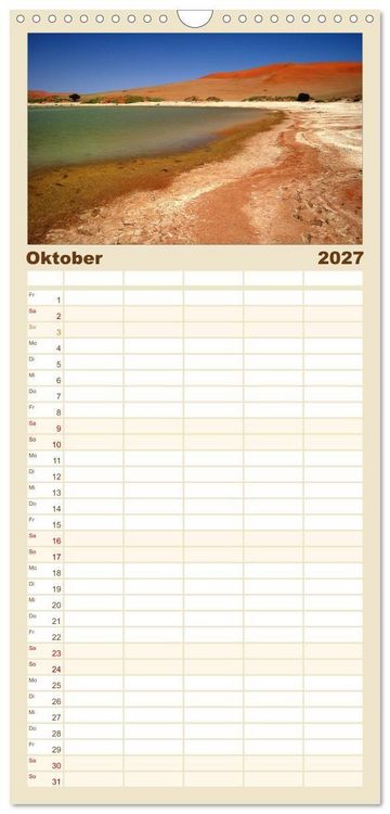 Produktbild: Familienplaner 2027 - Facetten Namibias mit 5 Spalten (Wandkalender, 21 x 45 cm) CALVENDO