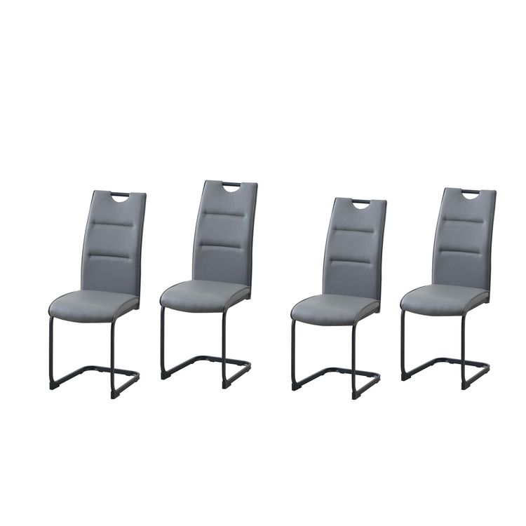 Produktbild: HTI-Living Schwingstuhl DannyP PU Grau 4er Set Schwingstuhl DannyP PU Grau 4er Set