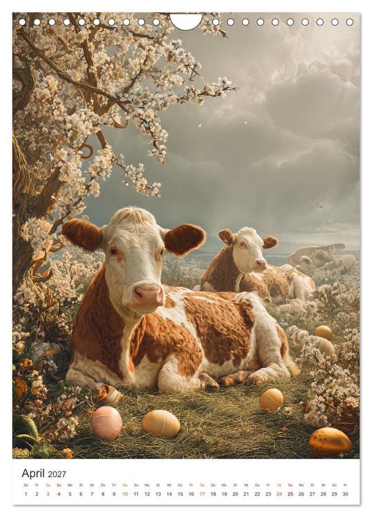 Produktbild: Die Liebe zur Kuh (Wandkalender 2027 DIN A4 hoch), CALVENDO Monatskalender