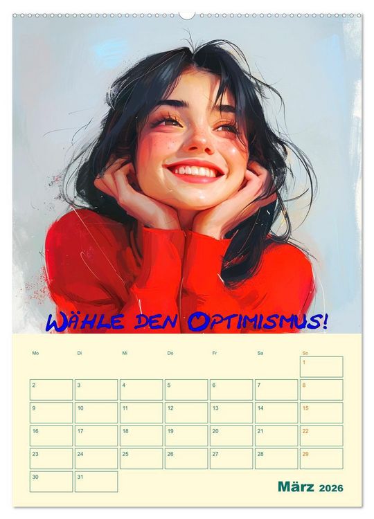 Produktbild: Liebe das Leben! Mit Affirmationen gl&uuml;cklich durch das Jahr! (Wandkalender 2026 DIN A2 hoch), CALVENDO Monatskalender