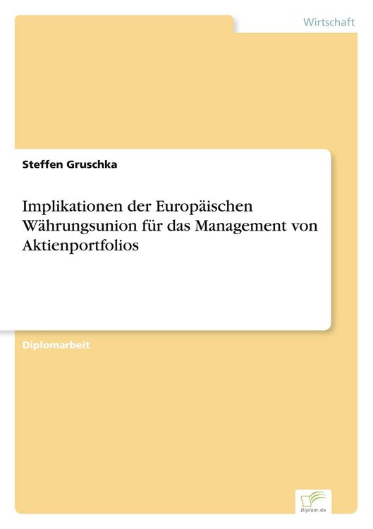 Produktbild: Implikationen der Europ&auml;ischen W&auml;hrungsunion f&uuml;r das Management von Aktienportfolios