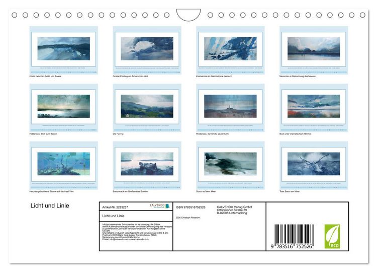 Produktbild: Licht und Linie (Wandkalender 2027 DIN A4 quer), CALVENDO Monatskalender