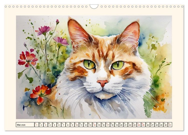 Produktbild: Samtpfoten im Portrait (Wandkalender 2026 DIN A3 quer), CALVENDO Monatskalender