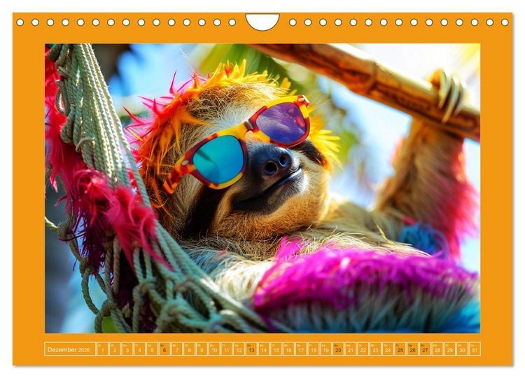 Produktbild: Supermodel Faultier. Professionelles Fotoshooting im Urwald (Wandkalender 2026 DIN A4 quer), CALVENDO Monatskalender