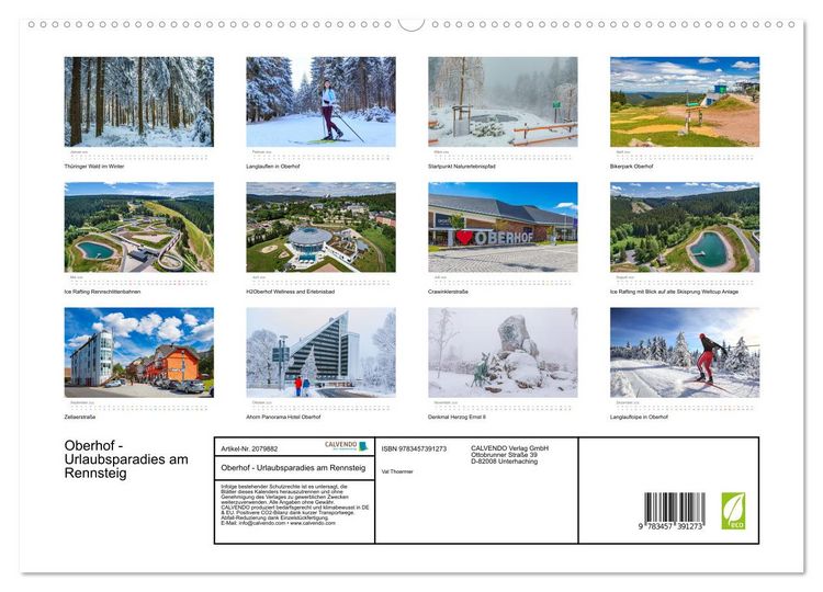 Produktbild: Oberhof - Urlaubsparadies am Rennsteig (hochwertiger Premium Wandkalender 2026 DIN A2 quer), Kunstdruck in Hochglanz